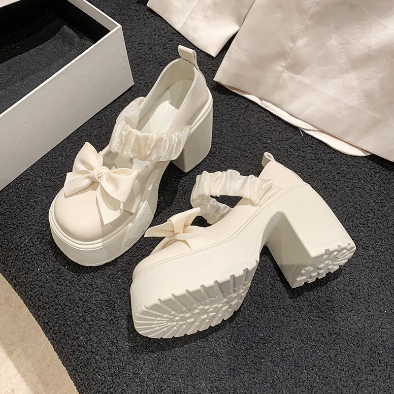日系厚底玛丽珍鞋女2025年新款秋季珍珠蝴蝶结法式高跟小皮鞋单鞋,女鞋,玛丽珍鞋,淘宝优惠券,粉丝福利购,淘宝优惠卷
