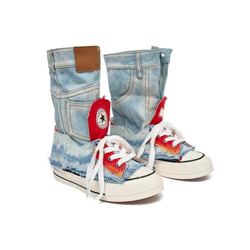 甜酷内增高鸳鸯帆布凉靴女