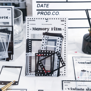 朝雨 饰贴画 复古边框贴纸ins电影相机胶片素材手帐diy拼贴打底装