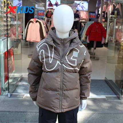 特步童装男大童短款羽绒服2024冬季新款防风保暖外套676425194050