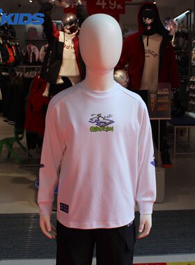 乔丹儿童运动长袖T恤2026春夏男大童圆领卫衣套头衫TDATLA262035