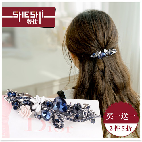 发饰韩国复古一字大号弹簧夹顶