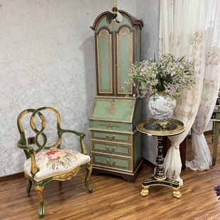 法式 别墅 客厅 卧室 古典手绘贴金箔收纳柜多用柜梳妆柜