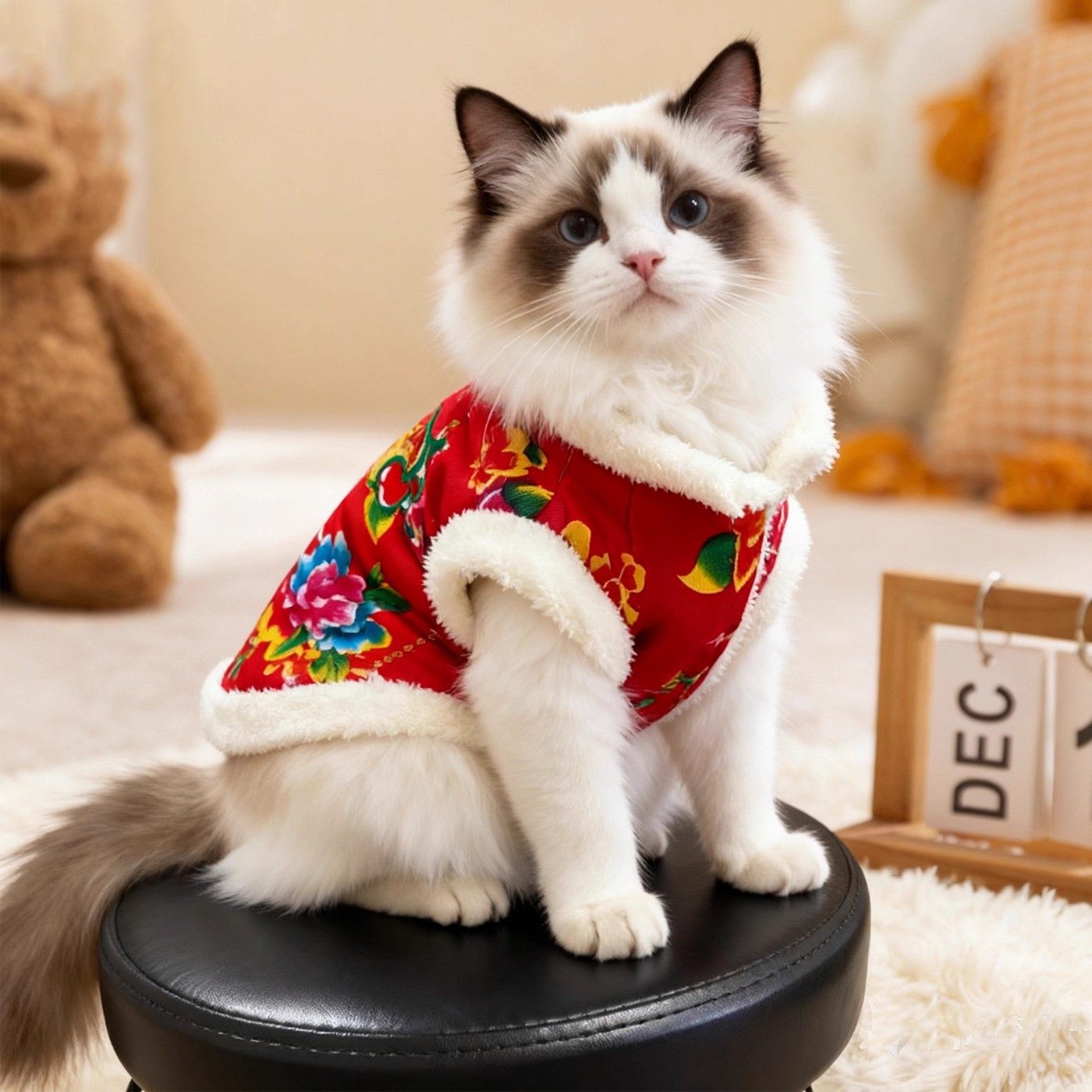 猫咪衣服秋冬加绒保暖东北大花袄布偶蓝猫幼猫无毛猫宠物新年冬装,宠物/宠物食品及用品,猫宠物服装/雨衣（新）,淘宝优惠券,粉丝福利购,淘宝优惠卷