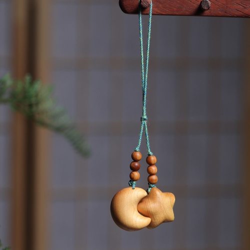 新款崖柏星星月亮包挂diy文玩