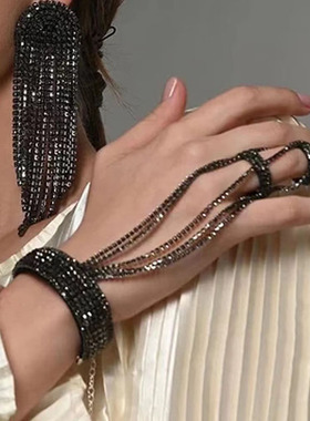 女合金水钻欧美多层手背链