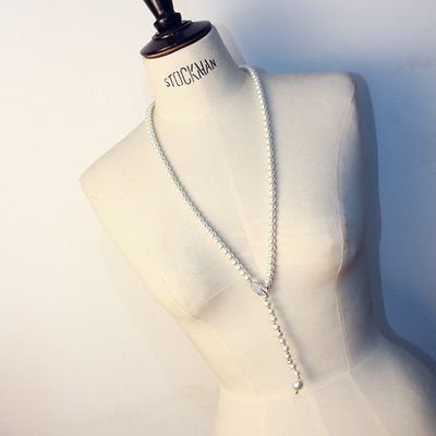 轻奢小香风珍珠毛衣链挂件韩国