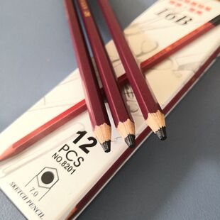 12B 16B素描铅笔美术生专业绘图绘画初学者手绘画笔有瑕疵 14B
