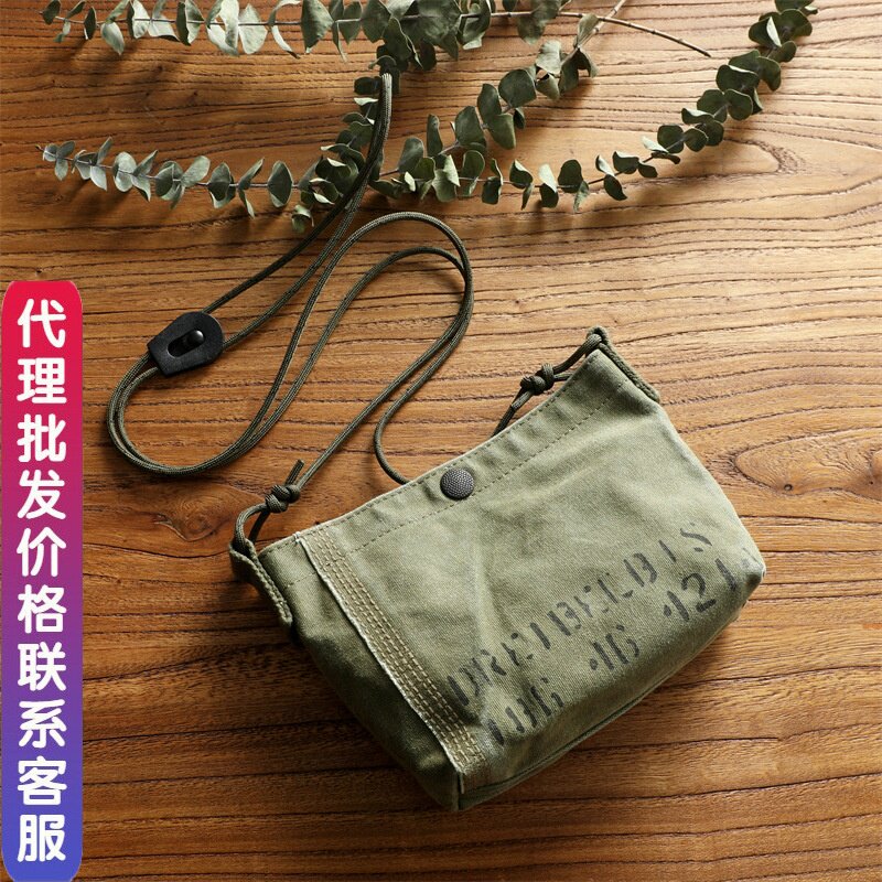 2025秋冬重工水洗做旧复古军包男女斜挎包休闲百搭单肩包时尚