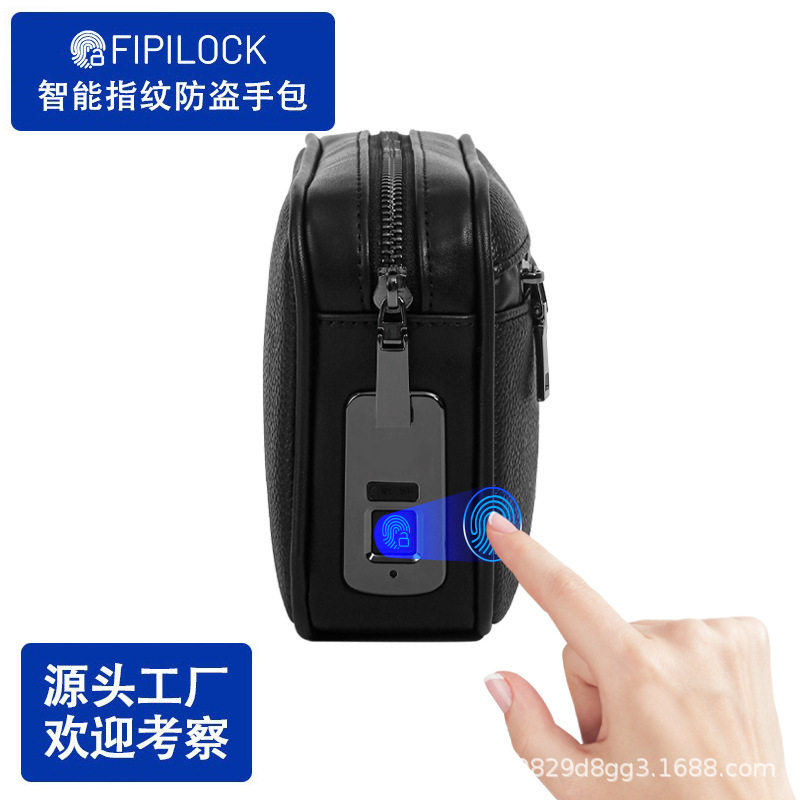 2026夏季FIPILOCK指纹锁手包男真皮高档商务手抓包跨境大容量男士