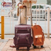 2026春夏植鞣皮手工拉杆箱万向轮手提多功能休闲旅行包商务复古