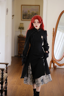 长袖连衣裙旗袍领新中式印花拼接刺绣秋冬 魔女悬赏令W小姐的书架