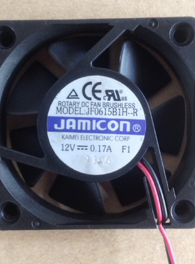 正品凯美JAMICON JF0615B1H-R 12V 0.17A 6015 2线双滚珠散热风扇