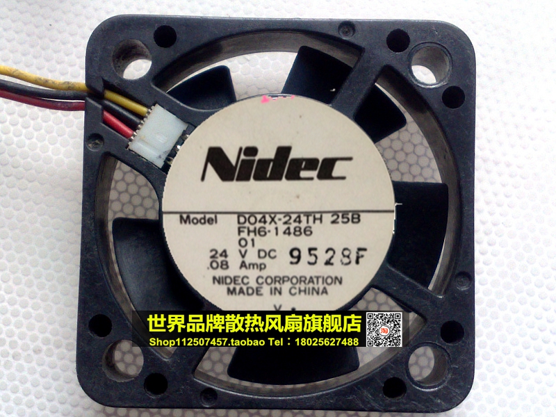 原装日本Nidec 4010 24V 0.08A 3线 散热风扇DO4X-24TH 25B