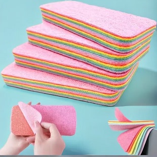 彩虹可撕厚抹布家用厨房洗碗吸水去污渍懒人易清洗百洁布清洁好物