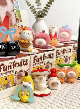 猫猫PAI果然有趣盲盒暹罗猫摆件创意情侣成对手办桌面生日礼物女