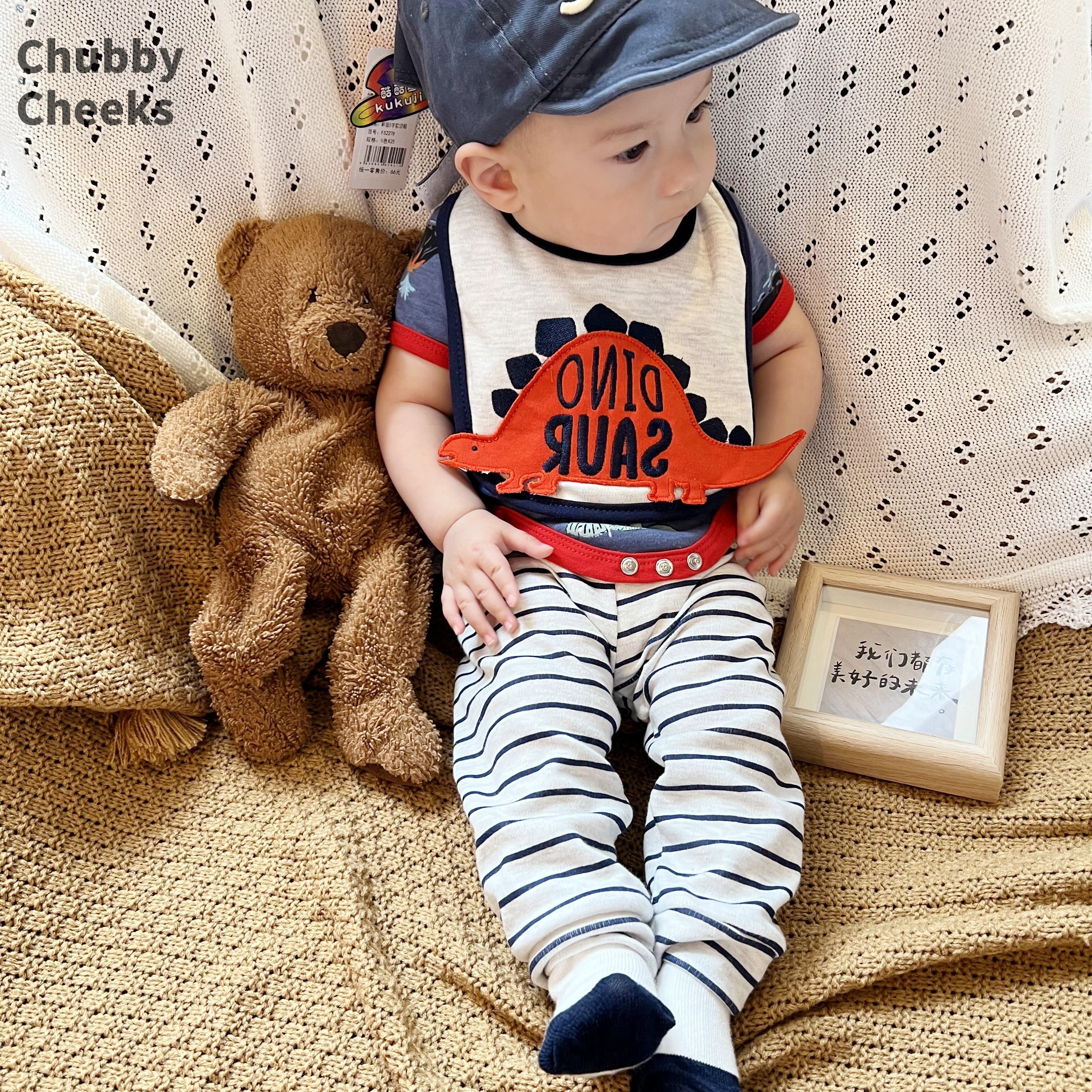 印花短袖哈衣包屁爬爬服