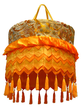 藏簇佛堂寺院 格桑花黄色吉祥供佛上师宝伞宝幢佛宝顶直径50厘i.