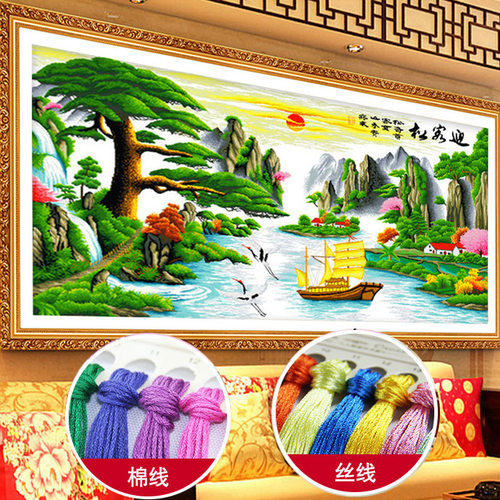 蒙娜丽莎风景客厅风水画十字绣