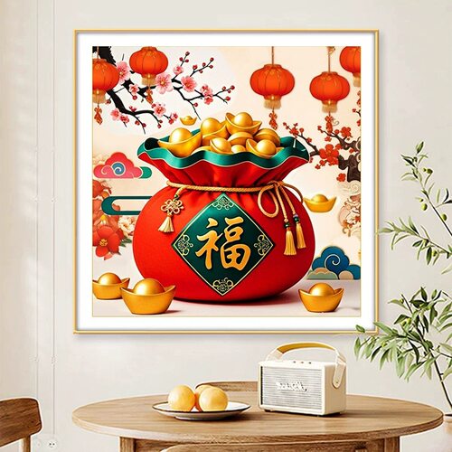 蒙娜丽莎简约现代客厅卧室满绣