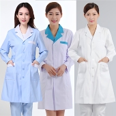 巧护士医生服冬装 白大褂可绣字印字眼镜药店男女实验室工作服 长袖