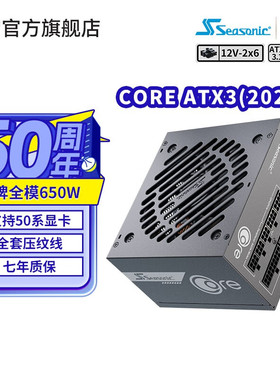 海韵电源FOCUS GX750金牌全模组650W台式机电脑电源850W1000W白色