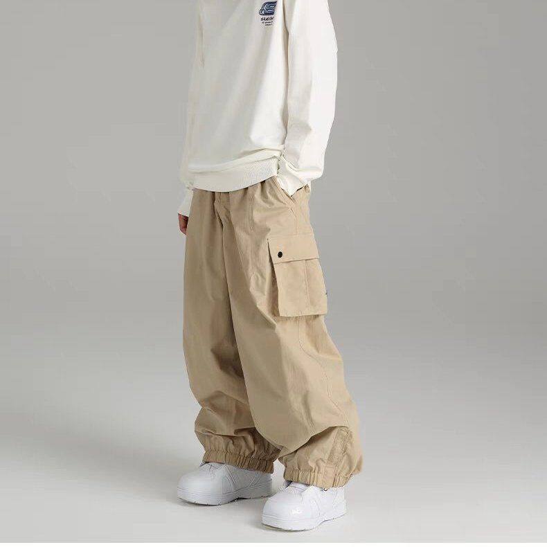 加绒冬季宽松防水防风单板滑雪裤