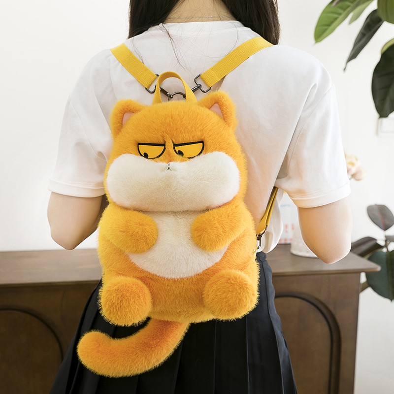 猫咪拽双肩包玩偶拽可爱少女毛绒小丑萌小猫可爱背包生日礼物旅行