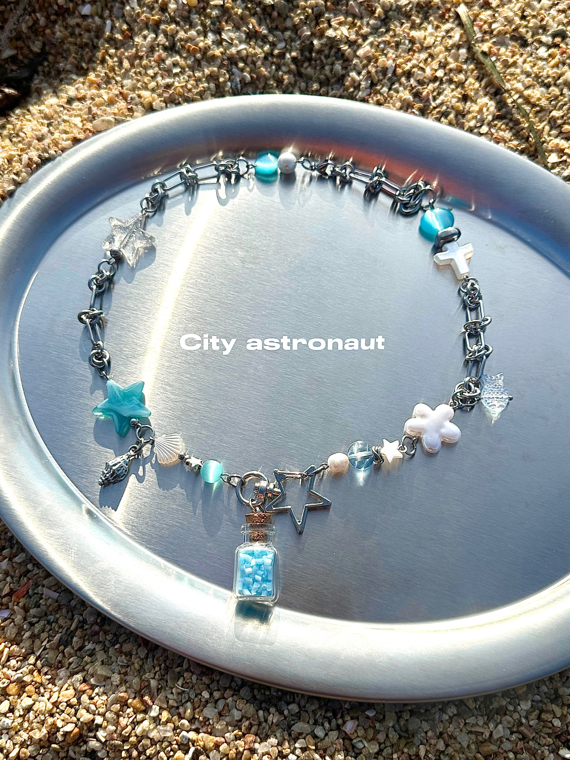 【星星漂流瓶】海螺海星海洋元素设计感项链细节满满重工钛钢饰品