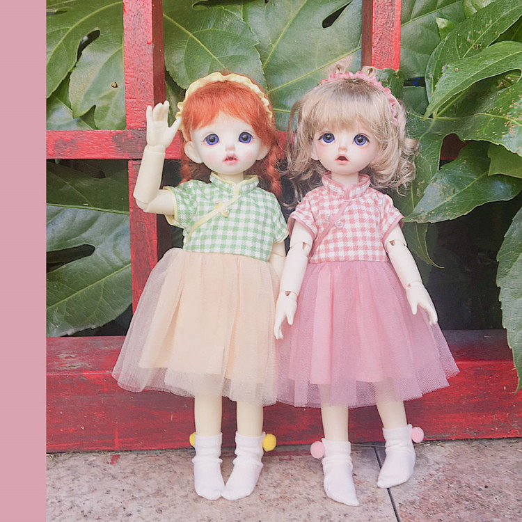 大耳朵图图的商店BJD6分娃娃服饰套装SD娃衣连衣纱裙 +袜子+发箍