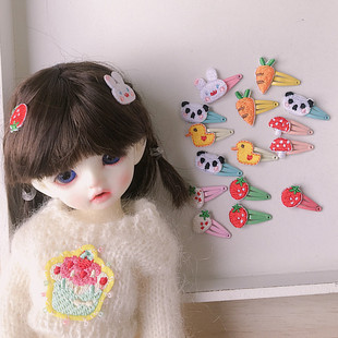 现货BJD6分娃娃头饰可爱卡通发夹发饰六分娃假发娃头发小夹子首饰