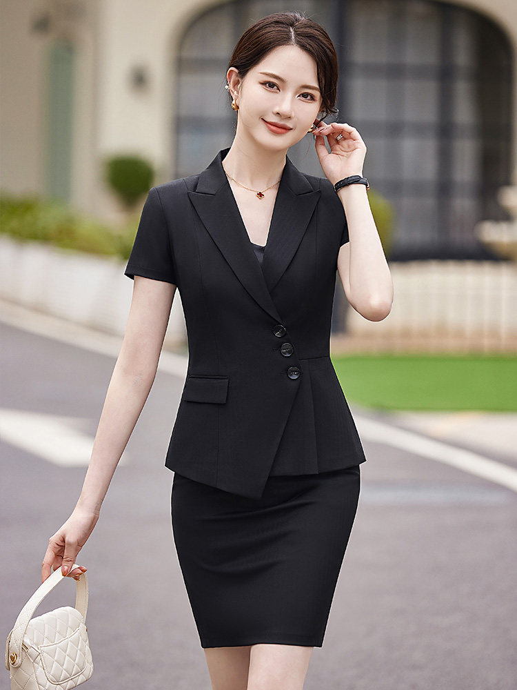 PROFESSIONAL WEAR SHORT SLEEVE SUIT SUIT WOMENS SUMMER WORKWEAR HOTEL MANAGER 2024 NEW FORMAL WEAR OL THIN OVERALLS