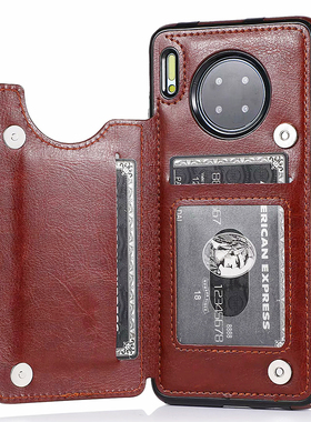 适用华为Mate30手机壳mate30pro后翻盖式插卡皮套Mate40Pro防摔5G男女30Epro钱包保护套40E卡套P40pro商务p30