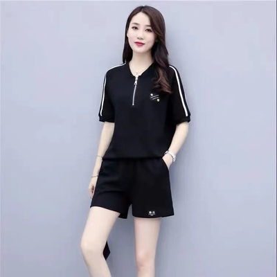 休闲运动套装妈妈装两件套夏季