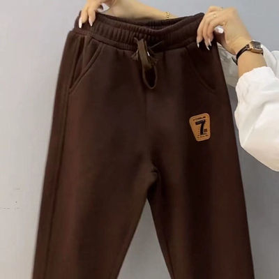 卫裤冬季运动裤加绒中腰长裤棉