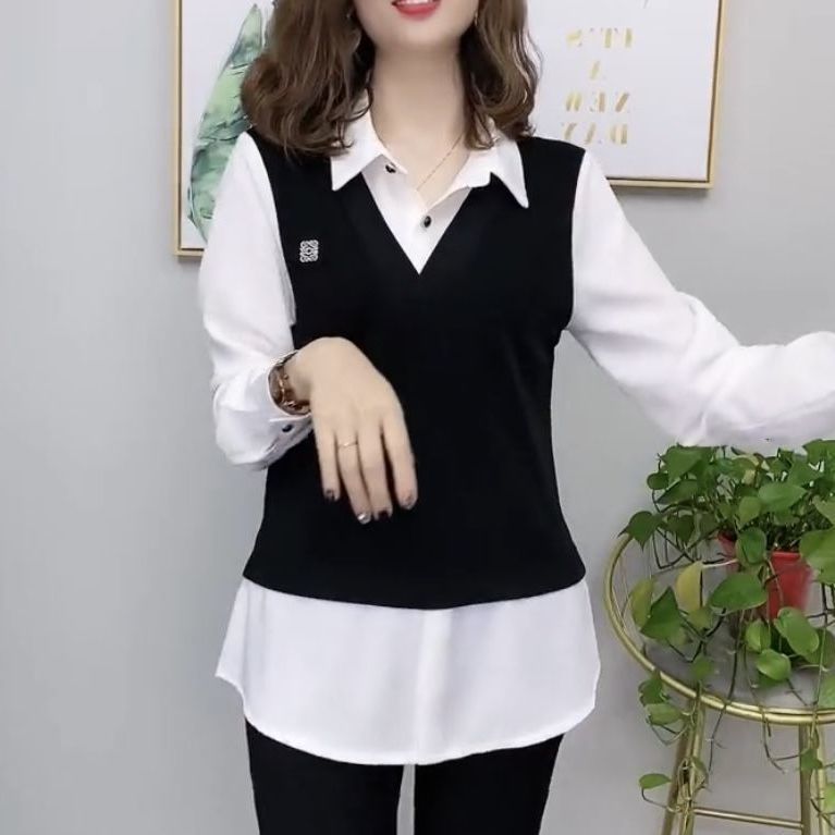 假两件衬衫时尚减龄上衣服