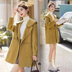 毛呢大衣女洋气短款年新款高级感小个子秋冬装娃娃领呢子减龄外套