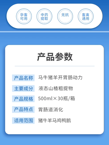 Свиной рогатый скот и овечья желудочно -кишечная мощность Перора