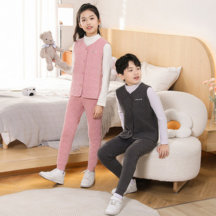 浦江裤客服饰有限公司儿童校服马甲加绒加厚保暖裤中大童秋冬毛裤