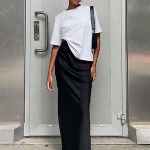 Hot selling temperament satin ice silk skirt  缎面冰丝半身裙