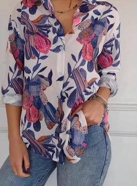 Hot Selling Women's Casual Printed Shirt热卖女装休闲印花衬衫