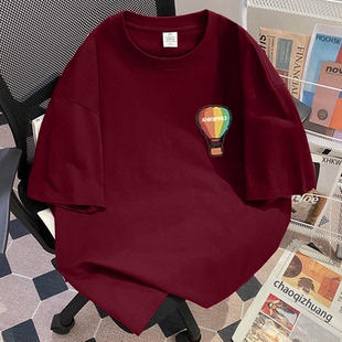 2025夏季新款纯棉短袖t恤男款美式潮牌透气宽松百搭半袖上衣vibe