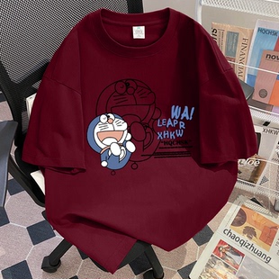 潮流T恤男港风重磅纯棉短袖男女美式ins潮男痞帅印花宽松百搭半袖