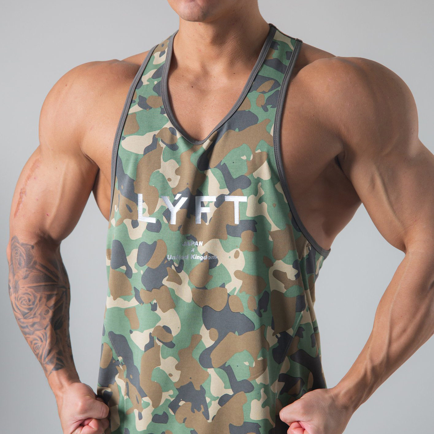 迷彩背心男速干工字型健身衣修身健美马拉松弹力专业运动跨栏篮球