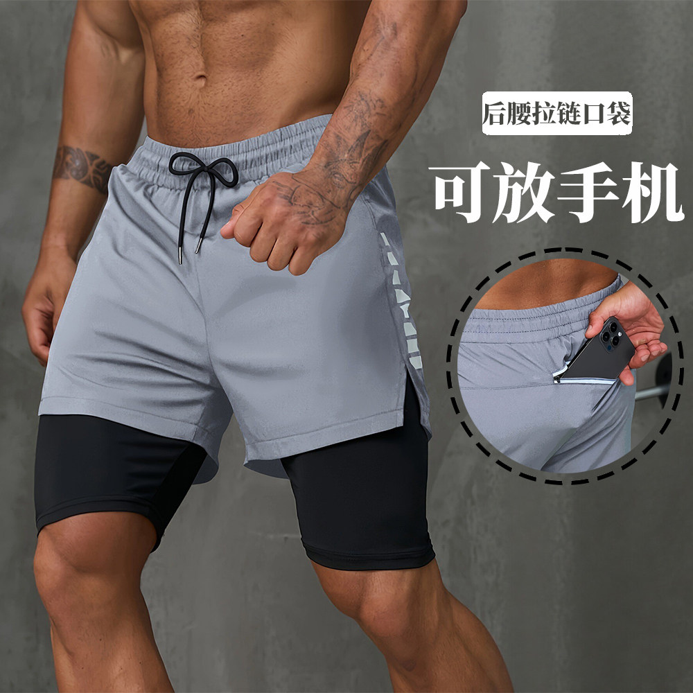 专业跑步短裤男带内衬可放手机