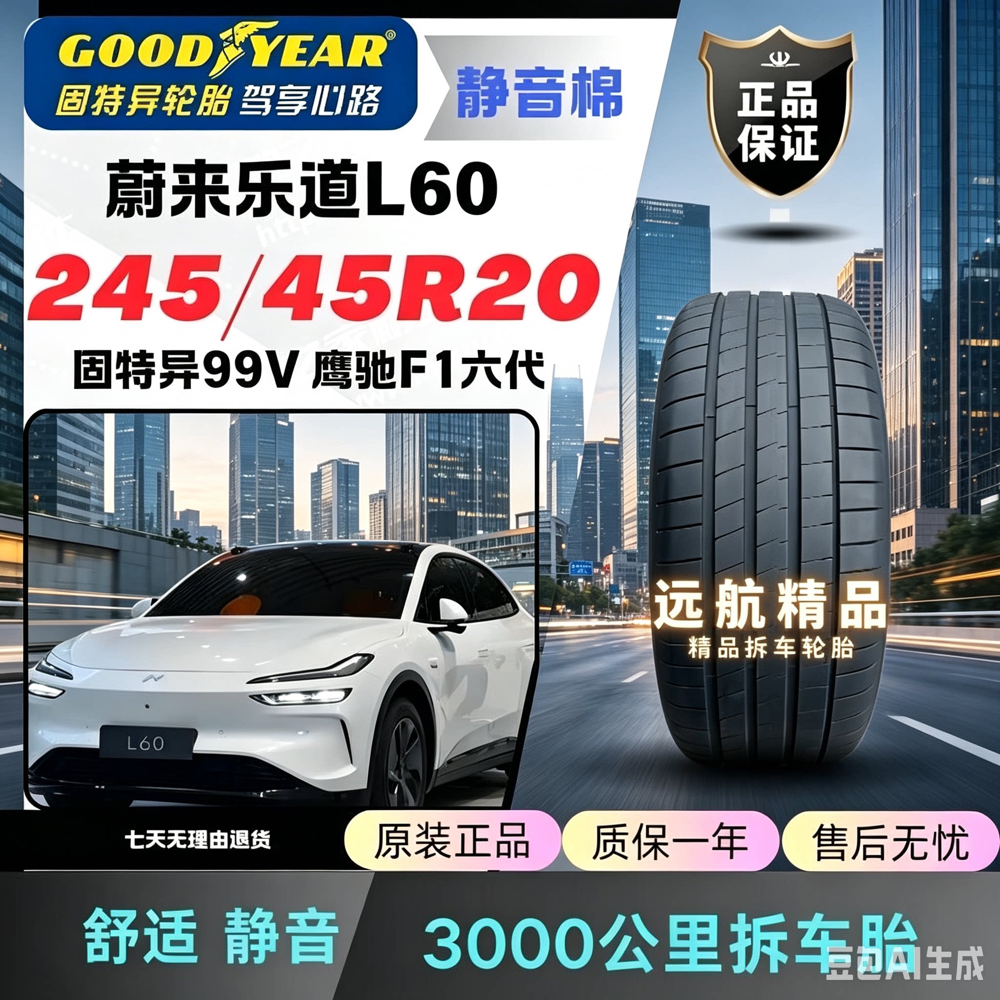 固特异245/45R20静音棉胎原配图片