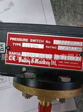 英国Bailey&Mackey压力开关1381PQ -1/1BAR 10A 250V
