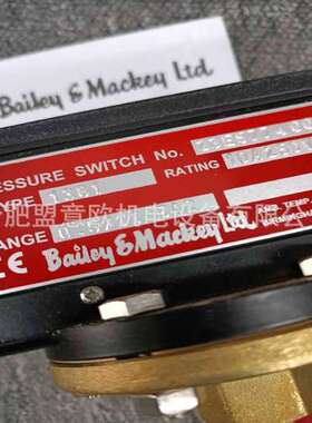 英国Bailey&Mackey压力开关1381P 1-20bar 10A 250V