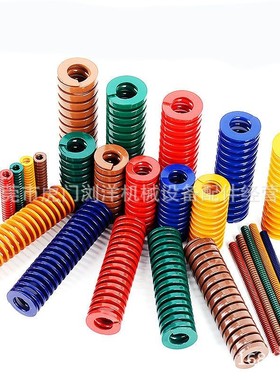 进口合金钢冲压模具弹簧矩形黄色蓝色红色绿色茶棕色高强弹黄压簧