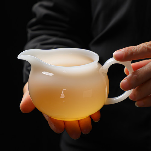 高档璞玉公道杯冰种陶瓷茶海茶具
